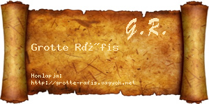 Grotte Ráfis névjegykártya